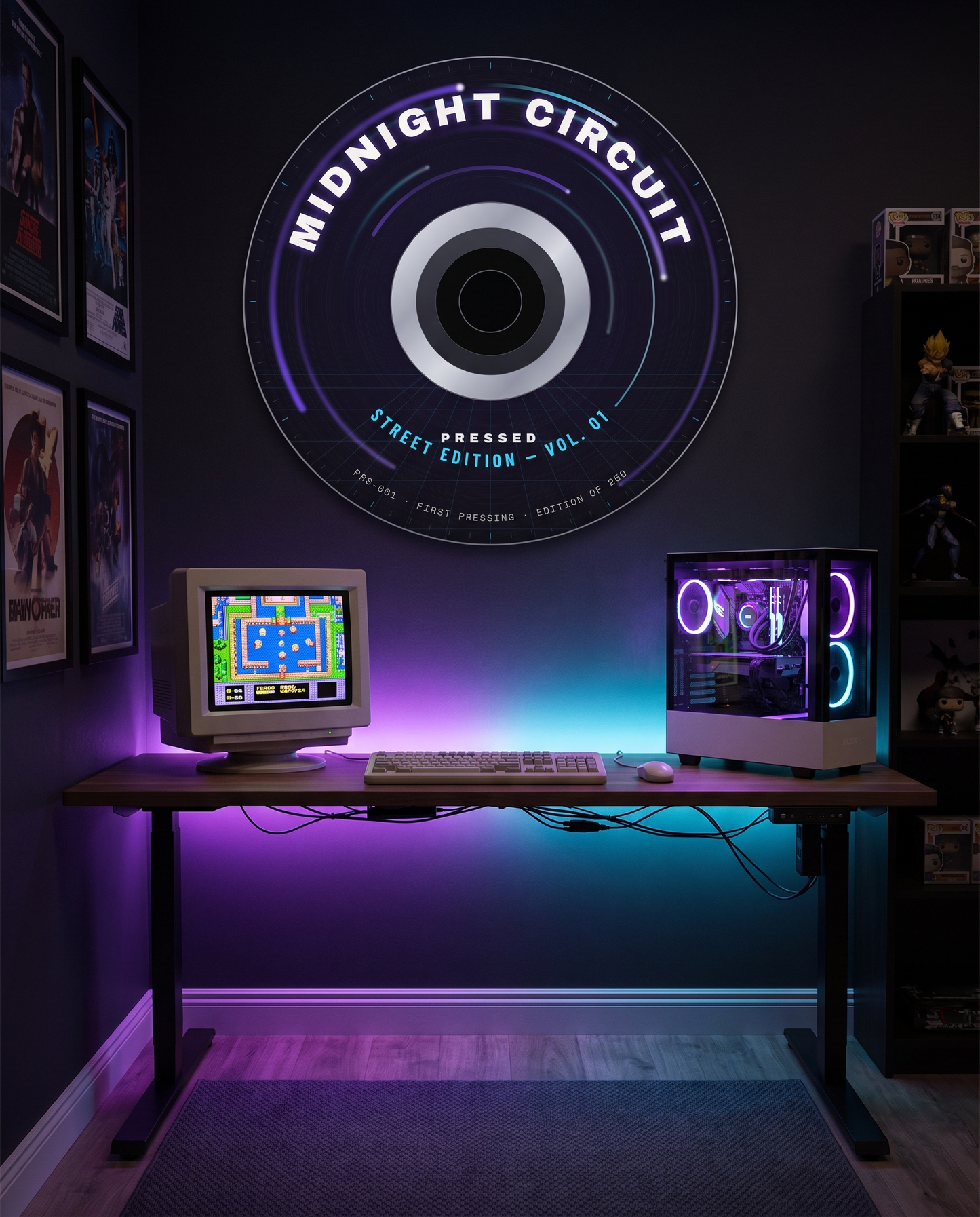 MIDNIGHT CIRCUIT 60 cm above a desk setup
