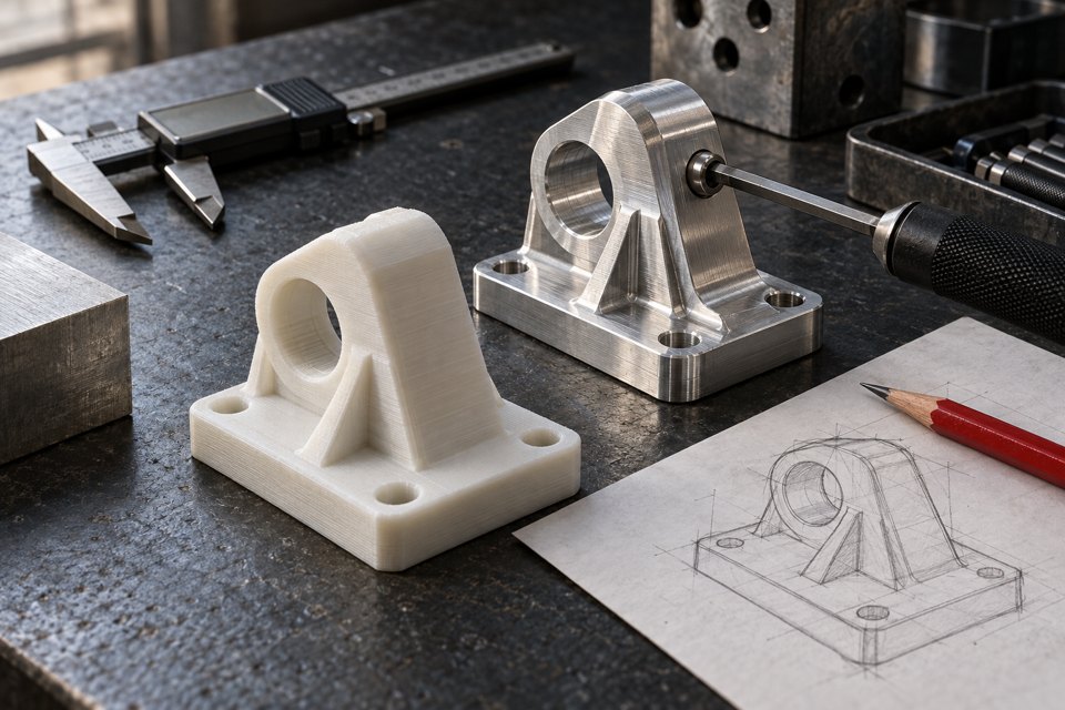 Beeldconcept: Een idee uitgewerkt als schets, proefmodel en metalen onderdeel